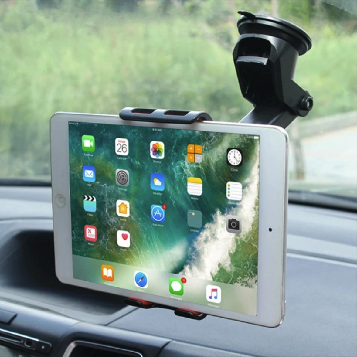 Vantuzlu Tablet Telefon Tutucu Araç İçi Tutucu Ön Cam Torpido Tüm Yüzeyler İçin Apple Uyumlu iPad  Tutucu