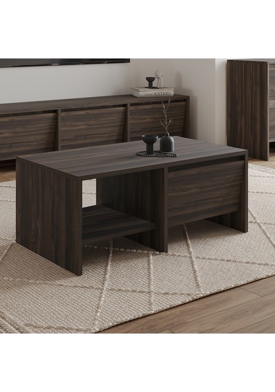 Laris Kapaklı Orta Sehpa 90 Cm Modern Tasarım Ceviz