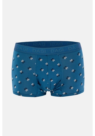 Dagi Erkek Gri-mavi 3'lü Desenli Micro Modal Boxer- 4210gm Gri - Mavi
