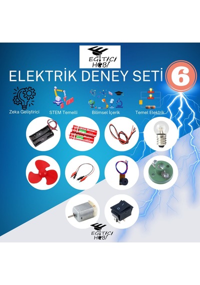 Kutulu, Elektrik Deney Seti - 6 Eğitici Hobi Bilim Seti