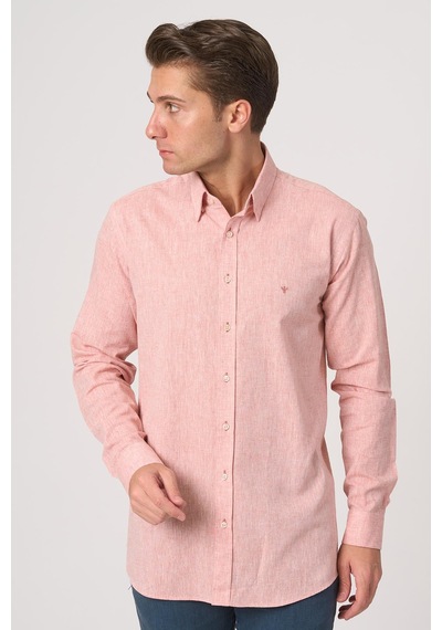 White Stone 2025-y G2532 Keten Gömlek Turuncu