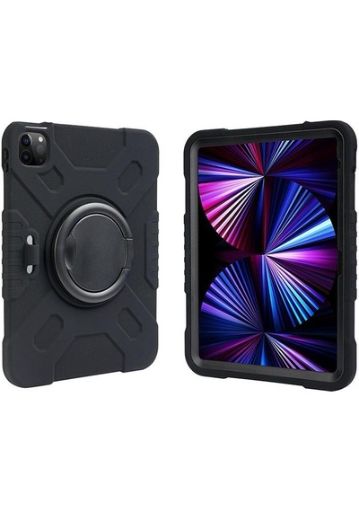 Apple Uyumlu iPad Air 11inç M4/m3/m2 2026-2024 Kılıf Askılı Silikon Handle Ring Yüzüklü Amour Tank Case