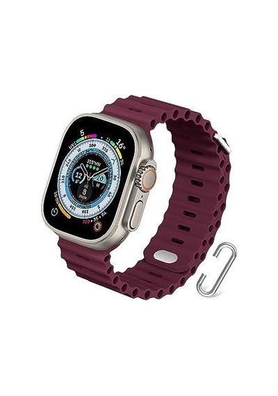 Apple Uyumlu Watch 42mm 44mm 45mm 49mm 1/2/3/4/5/6/se/7/8/ultra Akıllı Saat Ocean Kordon Ve Kayışı Bordo