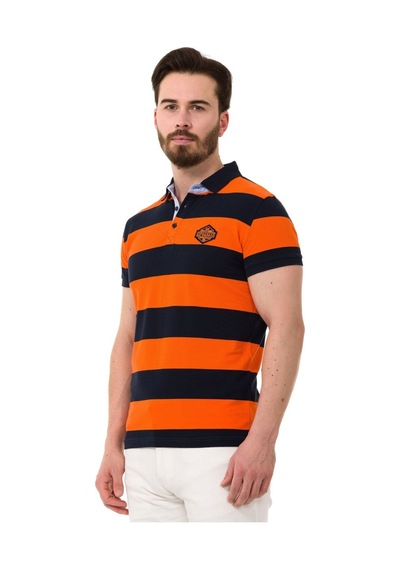 Cipo & Baxx Ct741 Men S Smart-fit Polo Collar T-shirt Navy