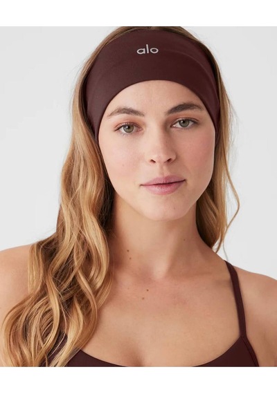 Yoga Saç Bandı Bandana Aloyazılı Lacivert Saç Bandı - Bandana - Lacivert Saç Bantı Açık Kahverengi