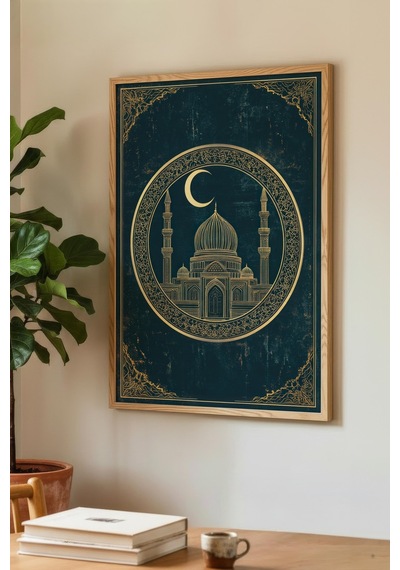 1 Adet Doğal Ahşap Çerçeveli Çiçekler Vintage Tablo