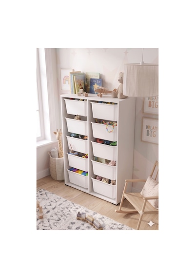 10 Adet Büyük Çekmeceli 136 Cm Beyaz Çocuk Odası Oyuncak Dolabı Ve Çok Amaçlı Saklama Ünitesi - Depolayıcı Düzenleyici Organizer 10 Adet Büyük Çekmeceli 136 Cm Beyaz Çocuk Odası Oyuncak Dolabı Ve Çok Amaçlı Saklama Ünitesi - Depolayıcı Düzenleyici Organizer