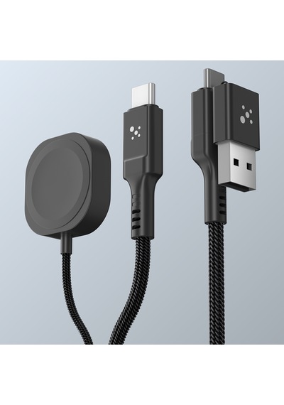 Thunder Pro 7x 100w Watch Serisi Akıllı Saat Wireless 4in1 Type-c Pd - Usb Şarj Kablosu 1.5m Siyah