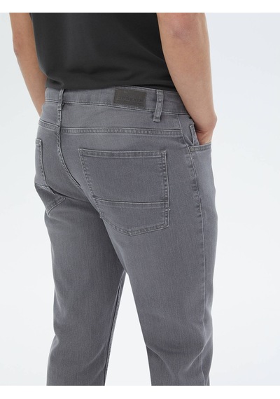 Kip Gri Slim Fit Denim Pamuk Karışımlı Pantolon Çok Renkli