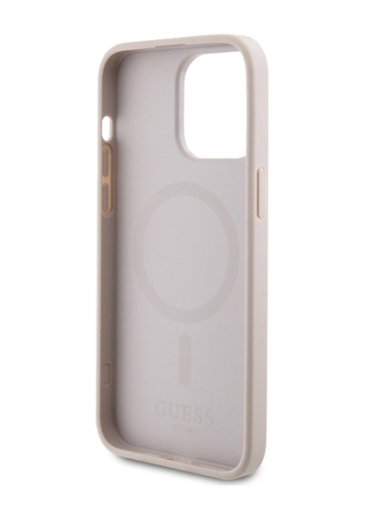 Apple Uyumlu iPhone 15 Pro Max Kılıf Guess Lisanslı Magsafe Şarj Özellikli 4g Şerit Tasarımlı Printed Kapak Pembe