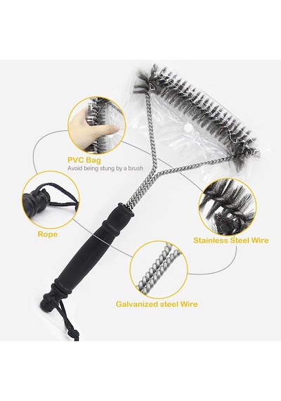 Homestarry Mangal Temizleyici, 2 Paket Metal Mangal Izgara Temizleme Fırçası Ve Kazıyıcı. Mangal Mutfak Temizliği