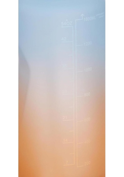Lumin Flask Su Matarası 1,5 Litre Motivasyon Matarası Bpa Free Su Şişesi Suluk Water Bottle Mavi - Turuncu