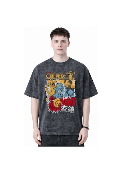 One Piece Monkey D. Luffy Sabo Portgas D. Ace Anime Baskılı Unise Siyah