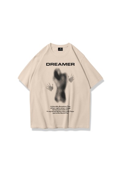 Flood Of Style Unisex Dreamer Tshirt Taş Gri