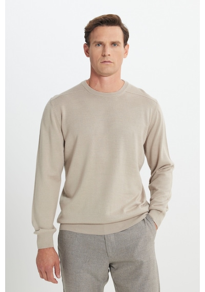 AC&Co / Altınyıldız Classics Erkek Bej Yünlü Sıcak Tutan Standart Fit Normal Kesim Bisiklet Yaka Triko Kazak Bej AC&Co / Altınyıldız Classics Erkek Bej Yünlü Sıcak Tutan Standart Fit Normal Kesim Bisiklet Yaka Triko Kazak Bej