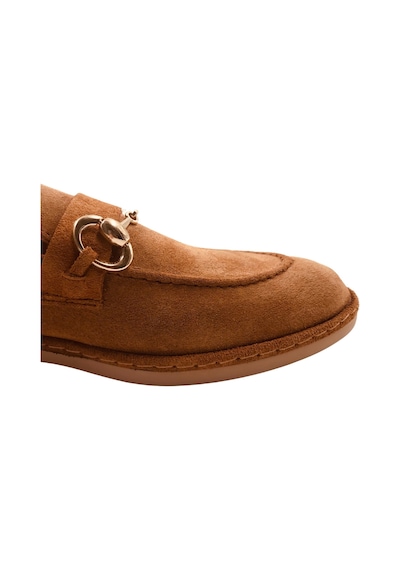 Scarpe Taba Hakiki Deri Kadın Süet Babet Ayakkabı Taba