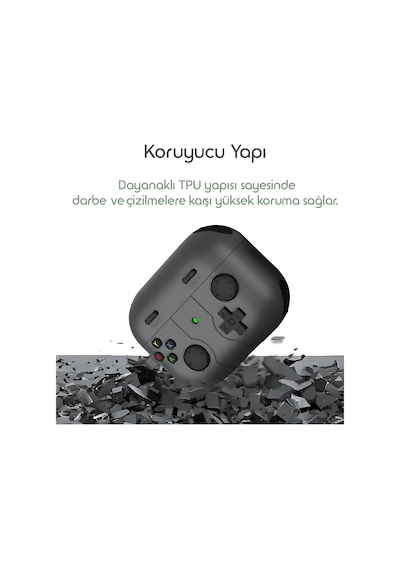 Retro-gamepad Samsung Galaxy Buds 3-pro-3 Fe İçin Kulaklık Kılıfı Darbe Emici Köşe Korumalı Buds 3 Pro Koruyucu Yumuşak Tpu Oyun Konsolu Görünümlü Buds 3 Pro Kılıfı Koyu Gri
