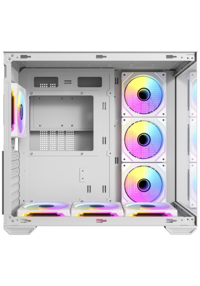 Antec Cx Mirror Mid Tower Oyuncu Kasası - 270 Panoramik Temperli Cam - 7x120mm Argb Fan - Atx / Micro-atx / Itx - Usb Type-c - Rtx 50 Serisi Uyumlu - Çift Bölmeli Tasarım Beyaz