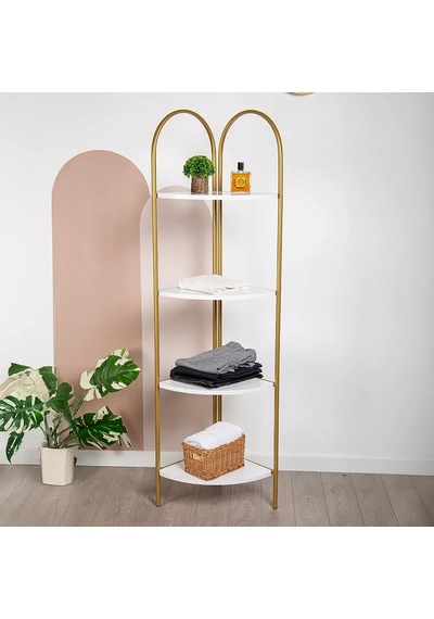 Artemis Gold Metal 4 Katlı Dekoratif Raf Gold