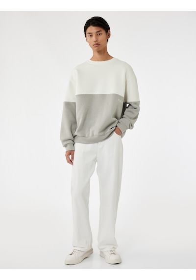 Koton Oversize Uzun Kollu Renk Bloklu Baskı Detaylı Şardonlu Bisiklet Yaka Sweatshirt Ekru 6wam70043mk Ekru Koton Oversize Uzun Kollu Renk Bloklu Baskı Detaylı Şardonlu Bisiklet Yaka Sweatshirt Ekru 6wam70043mk Ekru