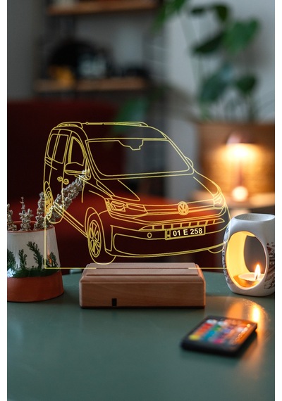 Volkswagen Caddy 16 Renk Kumandalı 3d Gece Lambası