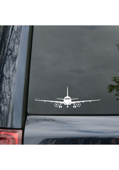 Uçak Araba Sticker Yapıştırması 20Cm Beyaz