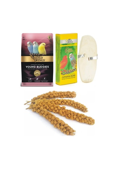 Gold Wings Premium Yavru Muhabbet Kuşu Yemi 1 Kg. Kalamar Kemiği Daldarı Diğer