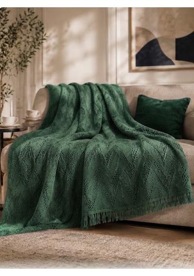 Kapreo Home Oceanwave Çok Amaçlı Örtü 170 X 200 Askeri Yeşil