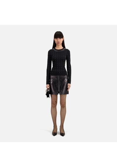 The Kooples Kadın Zımba Detaylı Bisiklet Yaka Siyah Kazak