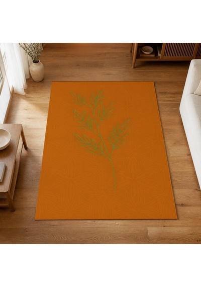 Kartela Halı Evo Halı Jüt Taban Dokuma Halı Turuncu - 100 X 150 Cm