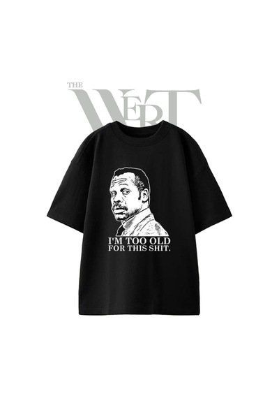 Thewert Roger Murtaugh 1 Tasarım Baskılı Ünisex Siyah Oversize T-shirt