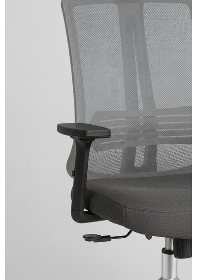 Upstyle Poyraz Başlıklı Fileli Ergonomik Çalışma Koltuğu Gri Krom Koltuk 66 125 65 Cm