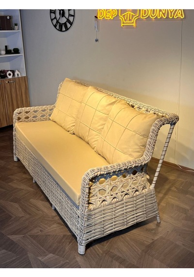 Depodunya Rattan Puflu Bahçe Balkon Takımı 3 1 1 Rattan Bahçe Mobilyası Bahçe Takımı Oturma Grubu Bej Depodunya Rattan Puflu Bahçe Balkon Takımı 3 1 1 Rattan Bahçe Mobilyası Bahçe Takımı Oturma Grubu Bej