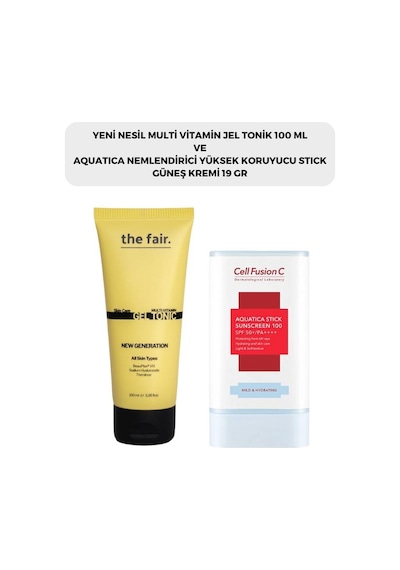 Cell Fusion C Aquatica Stick Güneş Kremi SPF50+ 19 G + The Fair Multi Vitamin Jel Tonik 100 ML