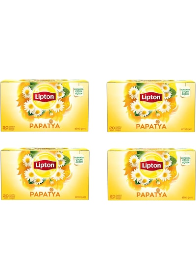 Lipton Papatya Bardak Süzen Poşet Bitki Çayı 20'li Paket X 4 Adet