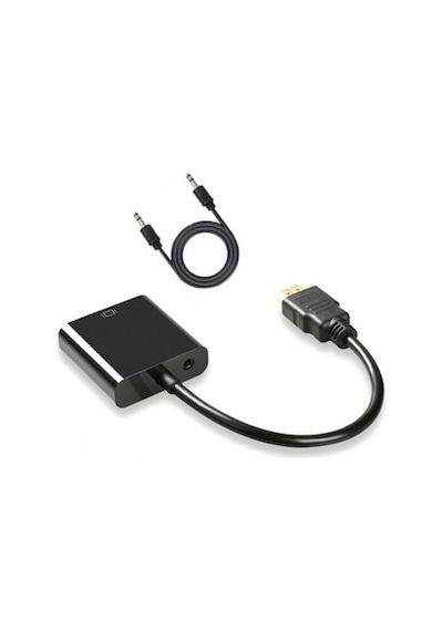 Hdmı To Vga Kablo Çevirici Dönüştürücü + Ses - Hdmi To Vga Kablo (551664582)
