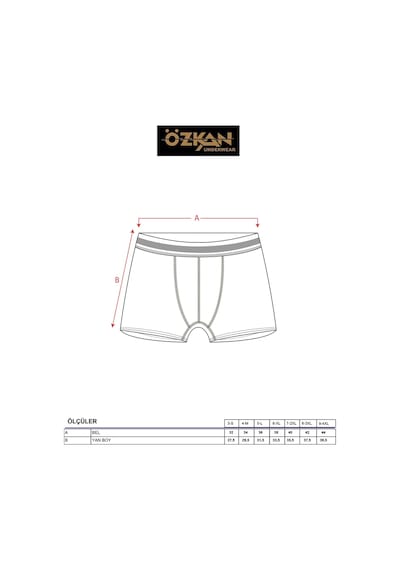 Özkan Underwear Özkan 11226 Erkek %95 Pamuklu Likralı Süprem Kumaş Esnek Rahat Boxer Şort Siyah