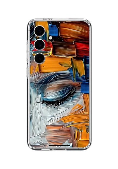 Samsung Galaxy S24 Fe Uyumlu Göz Boyama Fırçaları Baskılı Silikon Kılıf Renkli