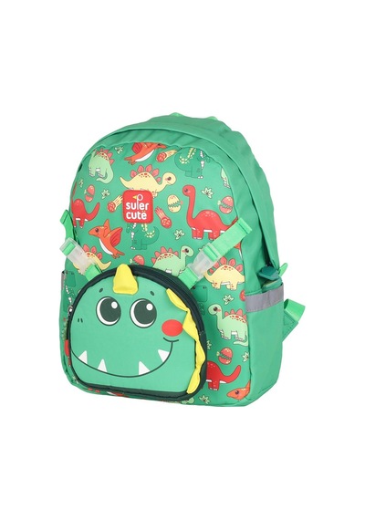 Supercute Two İn One Sırt Çantası - Dinosaur - Yeşil
