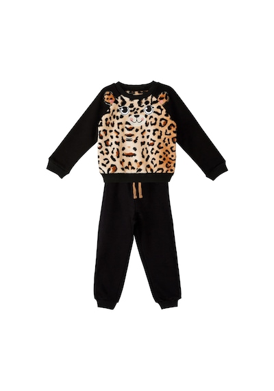 Peluş Leopar Kız Çocuk Kışlık Eşofman Takım