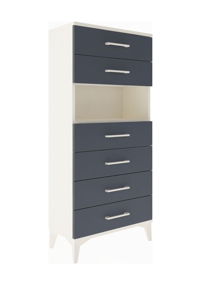 Arges Dolap Tek Raflı 6 Çekmeceli 60x30x134 Aytaşı-antrasit Aytaşı