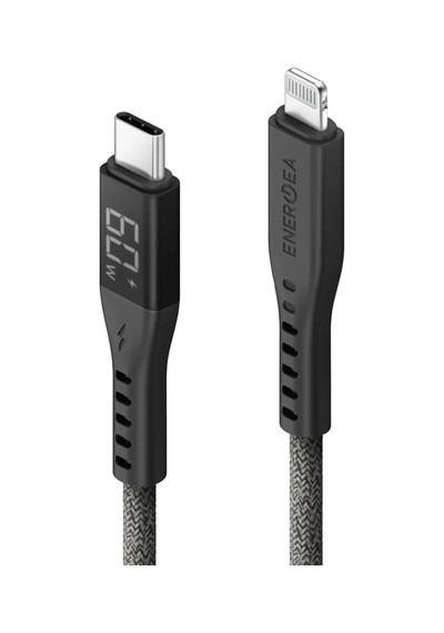 Flow 1.5m 60w Dijital Göstergeli Type-c To Lightning Pd Hızlı Şarj Kablo - Siyah