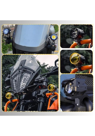 Motosiklet Gidon Koruma Demiri Sis Farı 2 Adet Montaj Ayağı Braket Alüminyum 18-32mm Ayarlanabilir