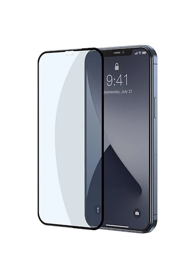 Baseus Apple     Uyumlu iPhone 12 Pro Max 6.7 0.3mm Full Anti Blue Light Tempered Cam Ekran Koruyucu 2adet Set- 5775