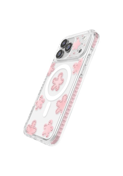 İphone 18 Pro Max Uyumlu Kılıf M-safe Şarj Özellikli Zore Paris Elvo Sert Pc Kapak Pembe