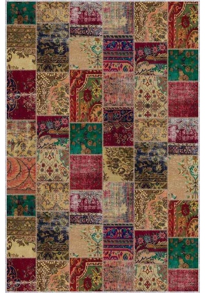 Renkli Kaymaz Patchwork Kesme Rulo Özel Ölçülü Yolluk Ar267n11 Çok Renkli
