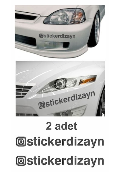 Kişiye Özel Instagram Sticker Araba Oto Motosiklet Karavan Sticker Etiket 00062 15 Cm