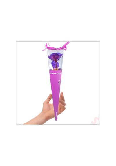 Kutulu Ve Led Işıklı Sonsuzluk Gülü, 35cm - Mor