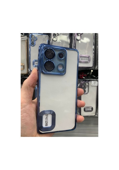 Xiaomi Redmi Note 13 Pro 5g Kamera Lens Korumalı Şeffaf Yumuşak Silikon Telefon Kılıfı Kapak Mavi