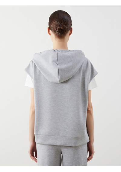 Lcw Modest Gri Kanguru Cepli Kadın Hoodie